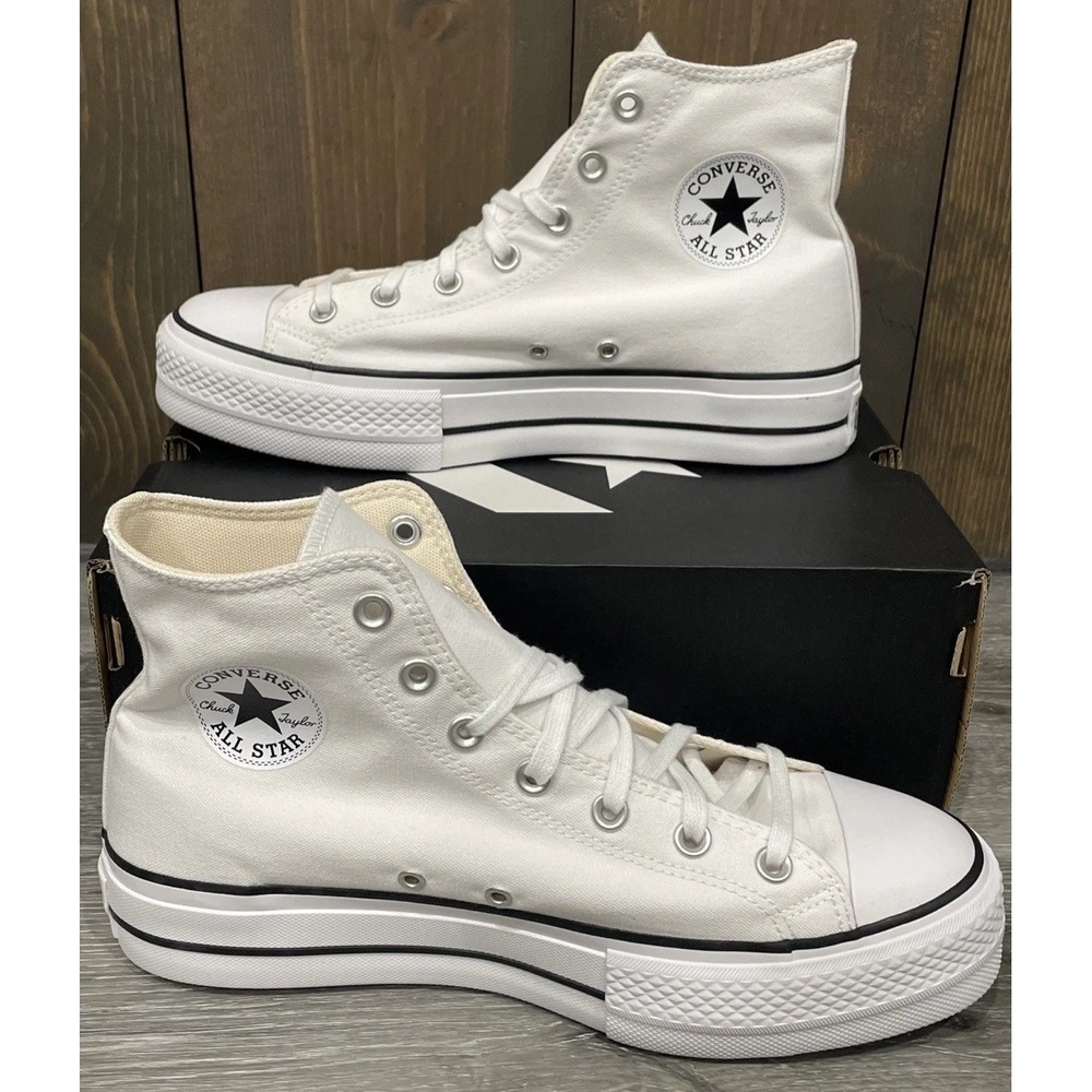 NEW Converse Chuck Taylor All Star Lift Hi Canvas Shoes 560846F White Women's 10 - Picture 8 of 11